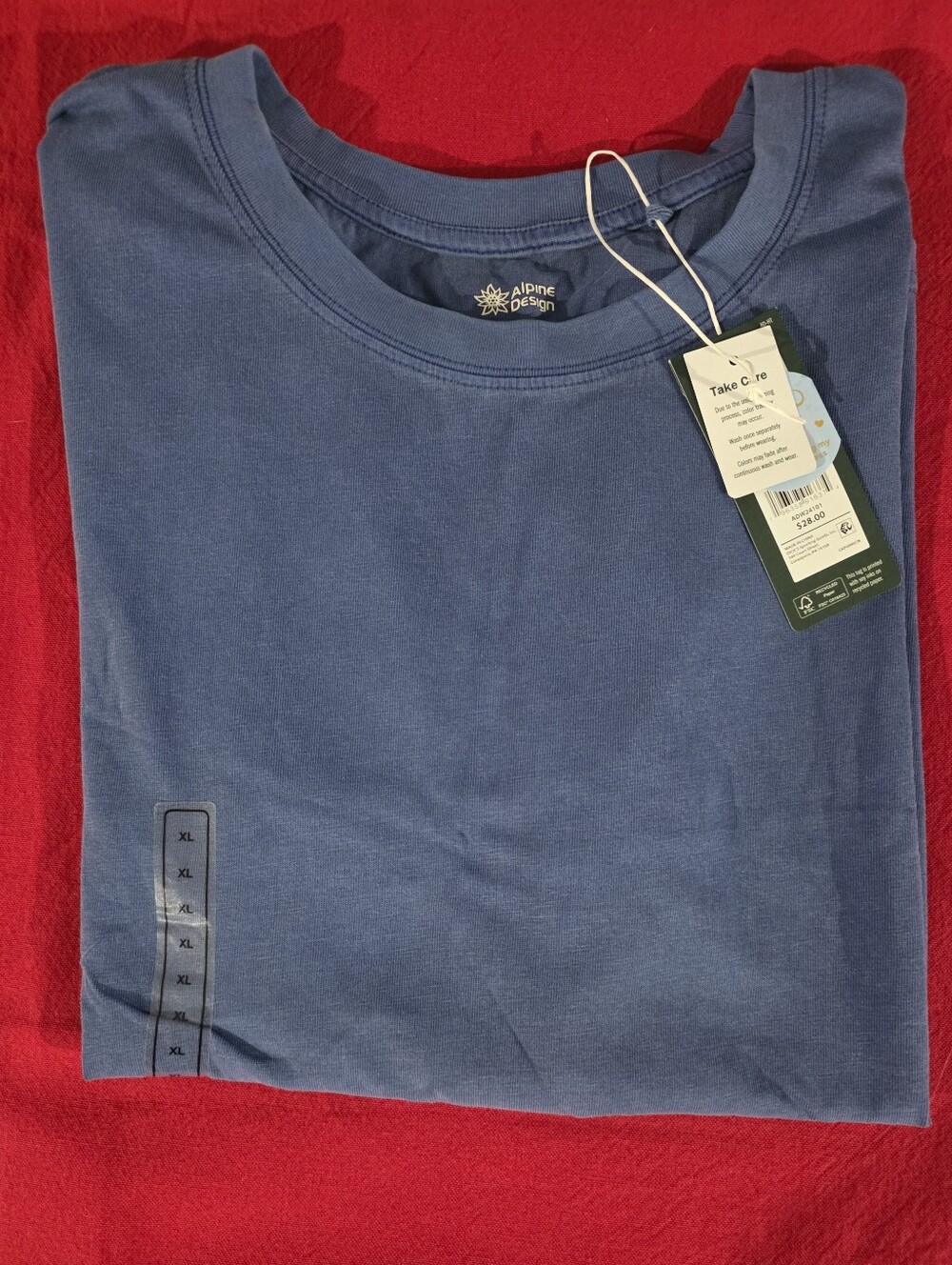 Alpine Design Womens Crew Neck Tee in Denim Blue